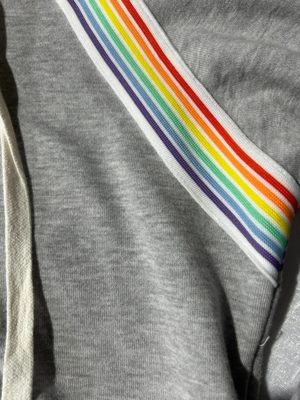 soulcycle Grey Hoodie with Rainbow Stripe Accents - Picture 3 of 4